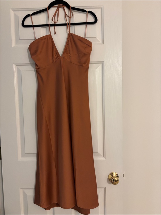 Abercrombie & Fitch Dresses & Skirts - Abercrombie & Fitch Rust-Brown Halter Midi Slip Dress